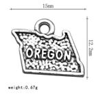 10 pièces couleur argent 2 côtés carte Oregon design charmes