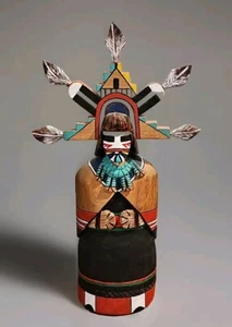 Hopi Kachina Madera Tallada Espalda Plana Palhik Mana Mariposa E Hamilton Pie de Ciervo 8" - Imagen 1 de 11