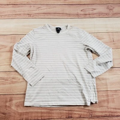 Camisa H&M Para Hombre Mediana Beige Blanca Exterior Manga Larga Informal Rayas Adulto M Foto 1 de 4