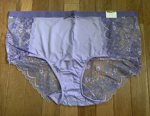 Plus 22/24 Lane Bryant Cacique Stretch Lace Full Brief Panty Lilac Embroidered - Picture 1 of 7