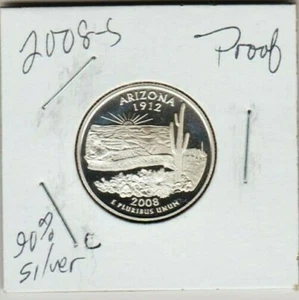 Arizona Cactus 1912 2008 S Grand Canyon State Quarter Dollar SILVER Proof ST ore - Picture 1 of 3