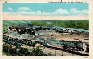 MIDLAND, PA. POSTAL PLANTA Pittsburgh Crucible Steel Co. Vista panorámica - Imagen 1 de 2