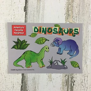 Applebee's Restaurant Dinosaur Stickers Kids Meal Vtg 2000 - Picture 1 of 6
