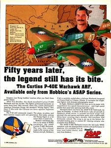 Hobbico Curtis P-40E Vintage 1986 Print Ad Ephemera Wall Decor - Picture 1 of 1