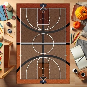 Basketball Court Rug,Basketball Rug,Sport Rug,Pitch Map Rug,Sport Theme Rug, - Picture 1 of 6