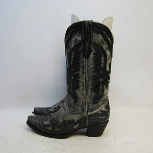 Corral Womens Size 9 M Distress Black Leather Western Cowboy Boots - Imagen 1 de 12