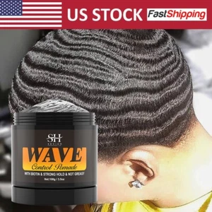 Wave Control Pomade Strong Hold 360 Waves Layered Style Clay Wavy Grease Builder - Picture 1 of 11