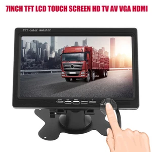 7'' TFT LCD Color Car Rear View Monitor 2-CH AV HDMI VGA Headrest Auto Monitor - Picture 1 of 11