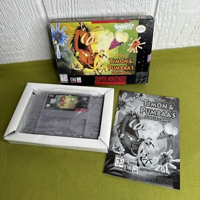 Disney's Timon & Pumbaa's Jungle Games SNES Super Nintendo Complete In Box Cib - Image 1 of 4
