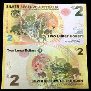 Australia 2 Lunar Dollars Silver Reserve 2016 World Paper Money UNC Currency  - Picture 1 of 3