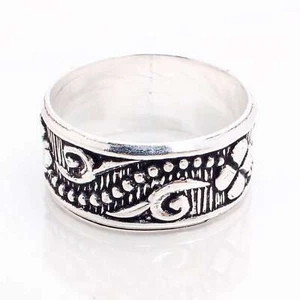 925 Placcato Argento Handmade Design Gioielli Regalo per Lei Anello Misure 5.5 - Foto 1 di 3