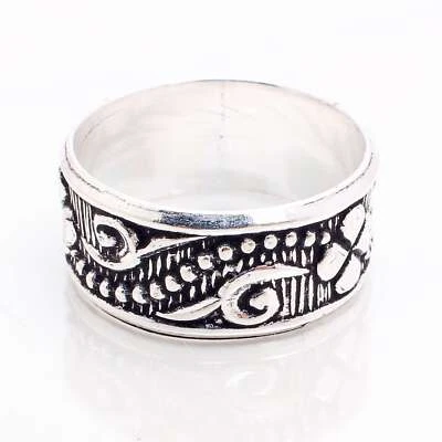 925 Placcato Argento Handmade Design Gioielli Regalo per Lei Anello Misure 5.5 - Immagine 1 di 3