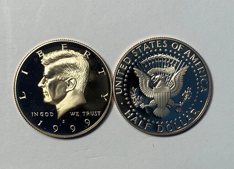 1999 -S  Kennedy Half  Dollar  Proof  Clad  Deep  Cameo     Free  Shipping Cover
