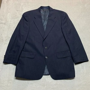 Vintage Chaps  Ralph Lauren Lord & Taylor Wool Blazer Black Stripe Mens 42S - Picture 1 of 15