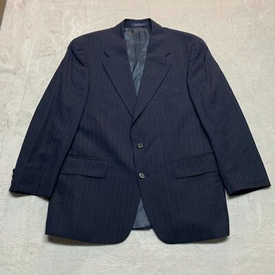 Vintage Chaps  Ralph Lauren Lord & Taylor Wool Blazer Black Stripe Mens 42S - Image 1 of 4