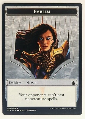 Magic The Gathering: MTG Emblem Narset Token DTK (NF) 008/008 (NM) - Image 1 of 2