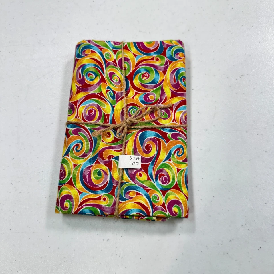 ткань свобода желтый фиолетовый завитки квилтинг хлопок 1 ярд абстрактный - Изображение 1 из 4