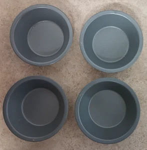 Mini Topf Kuchenform Backformen 4er Set Aluminium 5"x1,5" grau wiederverwendbar Torte Gebäck - Bild 1 von 4