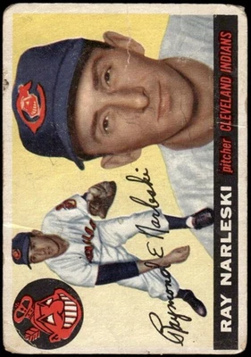 1955 TOPPS RAY NARLESKI 160 POOR RC BASEBALL CLEVELAND INDIANS - Image 1 of 2