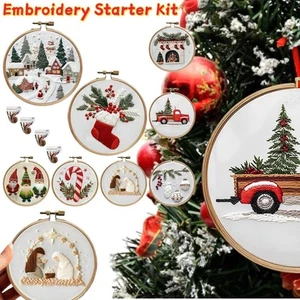 Kit Ricamo per Principianti Villaggio Vacanze Natale Gnomo Ricamo Starter  - Foto 1 di 28