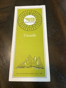 VINTAGE 1969 UTA FRENCH AIRLINES TIMETABLE-EXCELLENT CONDITION - Picture 1 of 10