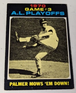 1971 Topps Baseball #197 - 1970 A.L.Playoff Game 3, Palmer Mows Em Down - Picture 1 of 6