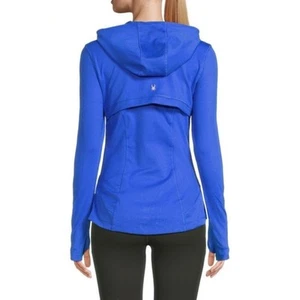 Spyder sportliche Damen-Workout-Laufjacke mit Kapuze schillernd blau Größe XS - Bild 1 von 10