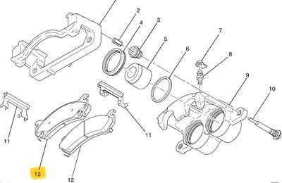 HUMMER H2 6.0 AWD KIT PASTIGLIE FRENO A DISCO ANTERIORE OEM 88964201 - Immagine 1 di 4