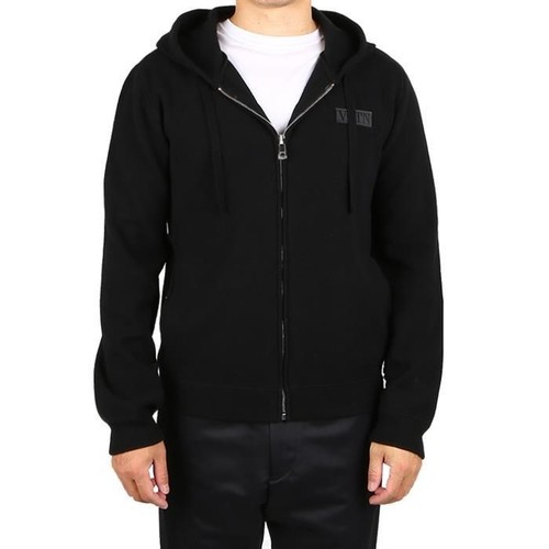 Valentino VLTN Logo Patch Cashmere con Cappuccio e Zip 70584827