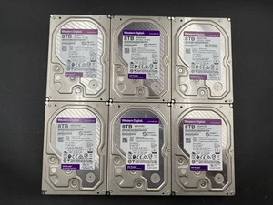 6 LOT WD PURPLE SURVEILLANCE 3.5" SATA HARD DRIVE WD81PURZ 8TB 5400RPM (48TB) - Picture 1 of 16