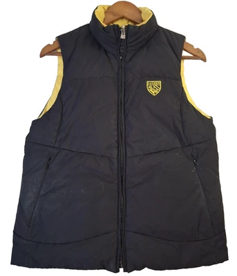 Lauren Ralph Lauren Vest Women's Small Black Yellow Reversible Down Puffer Warm - Image 1 of 4