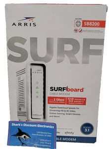 ARRIS SURFboard SB8200 DOCSIS 3.1 weiß Kabelmodem Computer Internet Gaming - Bild 1 von 3