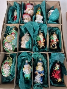 14 Inge Christmas Heirlooms Glass Ornaments Santa St Nick Angel Made In Germany - Picture 1 of 24