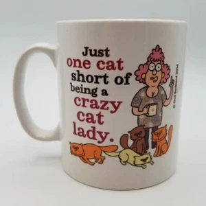 Aunty Acid 'Just One Cat Short of Being a Crazy Cat Lady' Mug Coffee Cup 12oz - Imagen 1 de 5