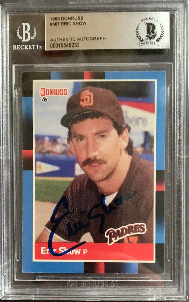ERIC SHOW (d.1994) 1988 DONRUSS #387 SD PADRES SIGNED CARD AUTOGRAPH BAS - Image 1 of 4