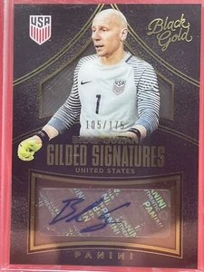 2016-17 Panini Black Gold Gilded Signatures /175 Brad Guzan Auto USA Aston Villa - Picture 1 of 2
