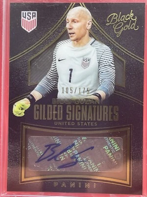 2016-17 Panini Black Gold Gilded Signatures /175 Brad Guzan Auto USA Aston Villa - Image 1 of 2