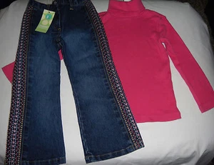 Gymboree süßes Cupcake rosa geripptes Top & bestickte Jeans One neu mit Etikett 3 3T - Bild 1 von 3