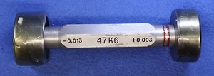 47 mm K6 -0,013 +0,003 * Smooth Plug Gage * Go No-Go * JSATool - Swiss - Picture 1 of 2