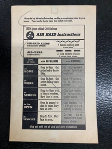 Revised Civil Defense Air Raid Instructions Poster - Picture 1 of 6