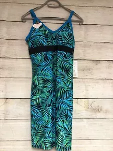 NWT $70 ZeroXposur Sun Smart Swim Dress Swimwear Sz S Womens Bathing Suit Green - Picture 1 of 5