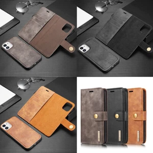 For iPhone 7 8 Plus SE 2nd 11 12 XS Max XR Case Wallet Leather Credit Card Slots - Picture 1 of 22