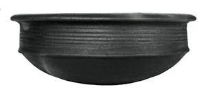 Unglazed Terracotta Clay Pottery Mud Pot/Earthen Handi Cooking Serving Black 3 L - Picture 1 of 4