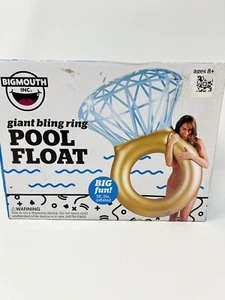 Giant Bling Ring Swim Inflatable Pool Toy Float Party Engagement 5’2” Bigmouth - Picture 1 of 2