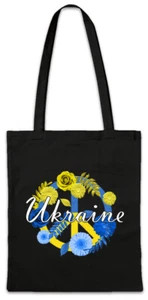 Ukraine Peace Symbol Hipster Bag Stofftasche Stoffbeutel Against War Gegen Krieg - Picture 1 of 1
