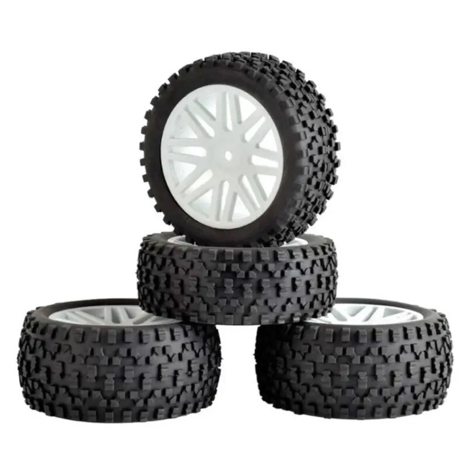 HSP Buggy 1/10 Rc Car Wheel Tyre Set 85mm 12 mm Hex HPI 66005 66025 - Image 1 of 1