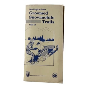 1990-91 Washington State Snowmobile Trails - Set of 3 Folding Maps Brochure - Picture 1 of 13