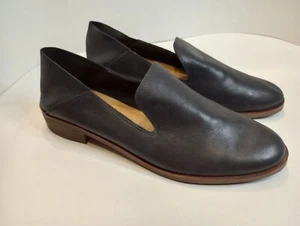 Lucky Brand Soft Black Nubuck Leather Slip On Loafers Flats Womens 7 Cahill - Imagen 1 de 24
