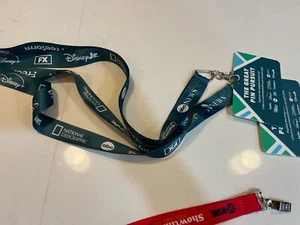 2 Lanyard Disney Limited Edition 2024 D23 Great Pin Pursuit FX Hulu Jr Channel - Picture 1 of 3