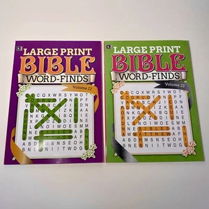 Lot of 2 Large Print Bible Word Find Search Puzzles Volume 22 & 23 NEW - Picture 1 of 4